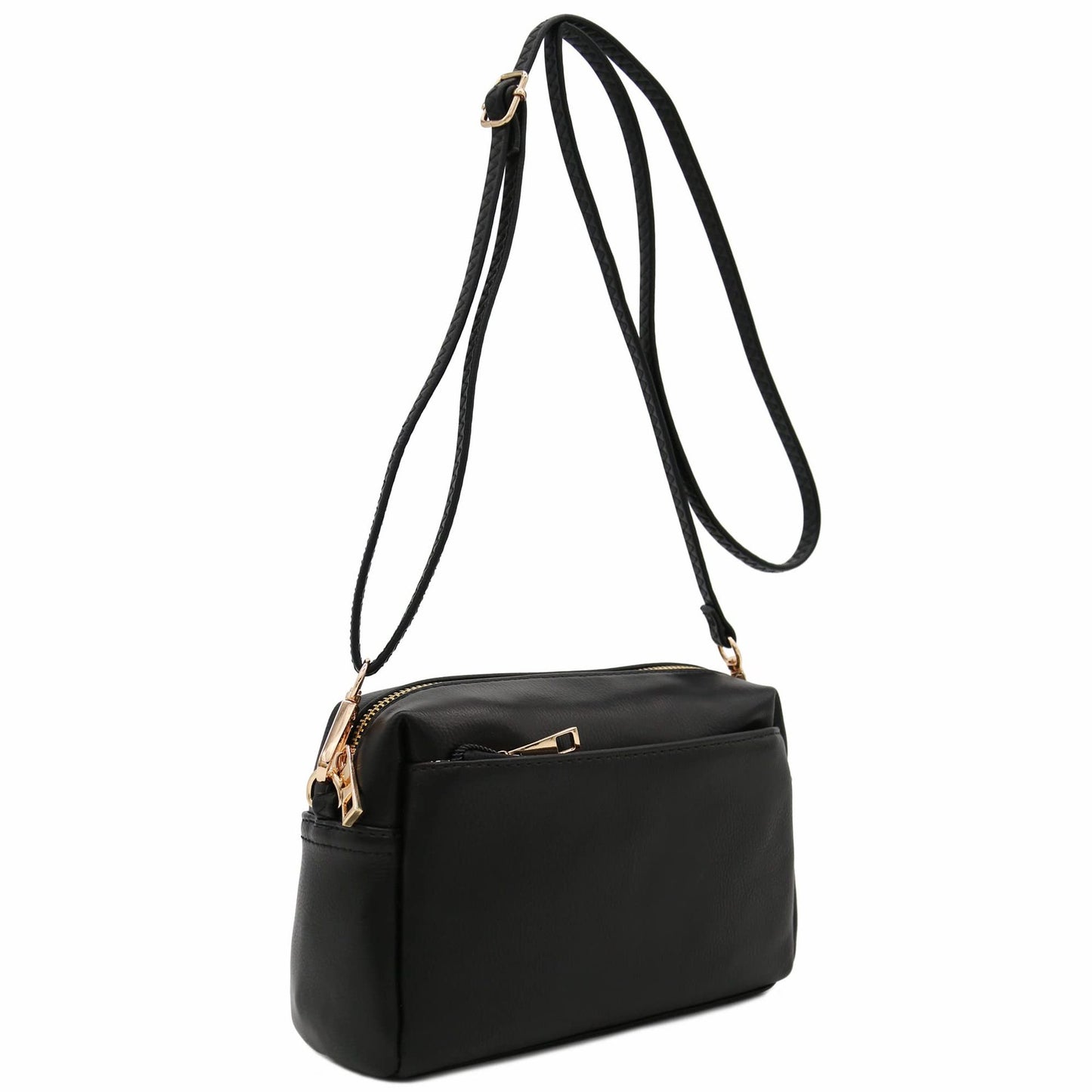 black pu leather women shoulder bag,custom,front 02