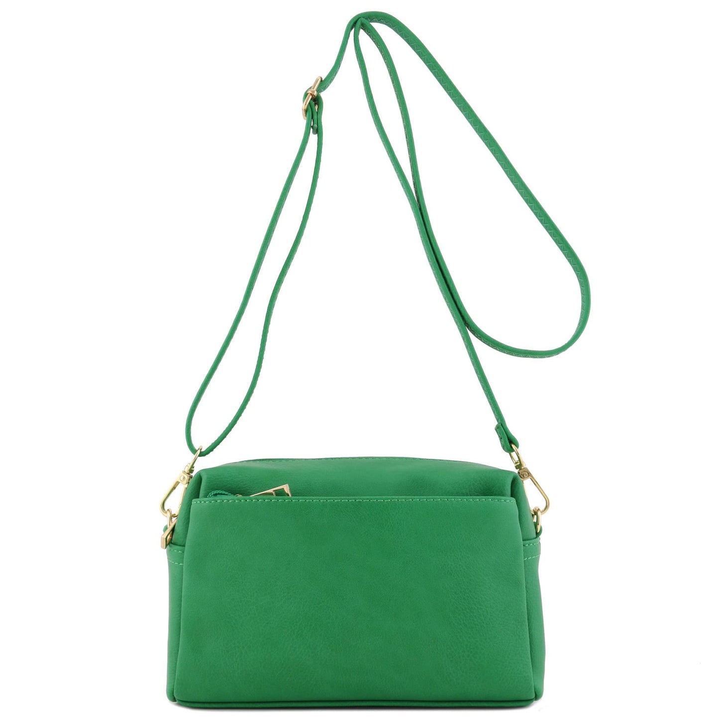 green pu leather women shoulder bag,custom,front