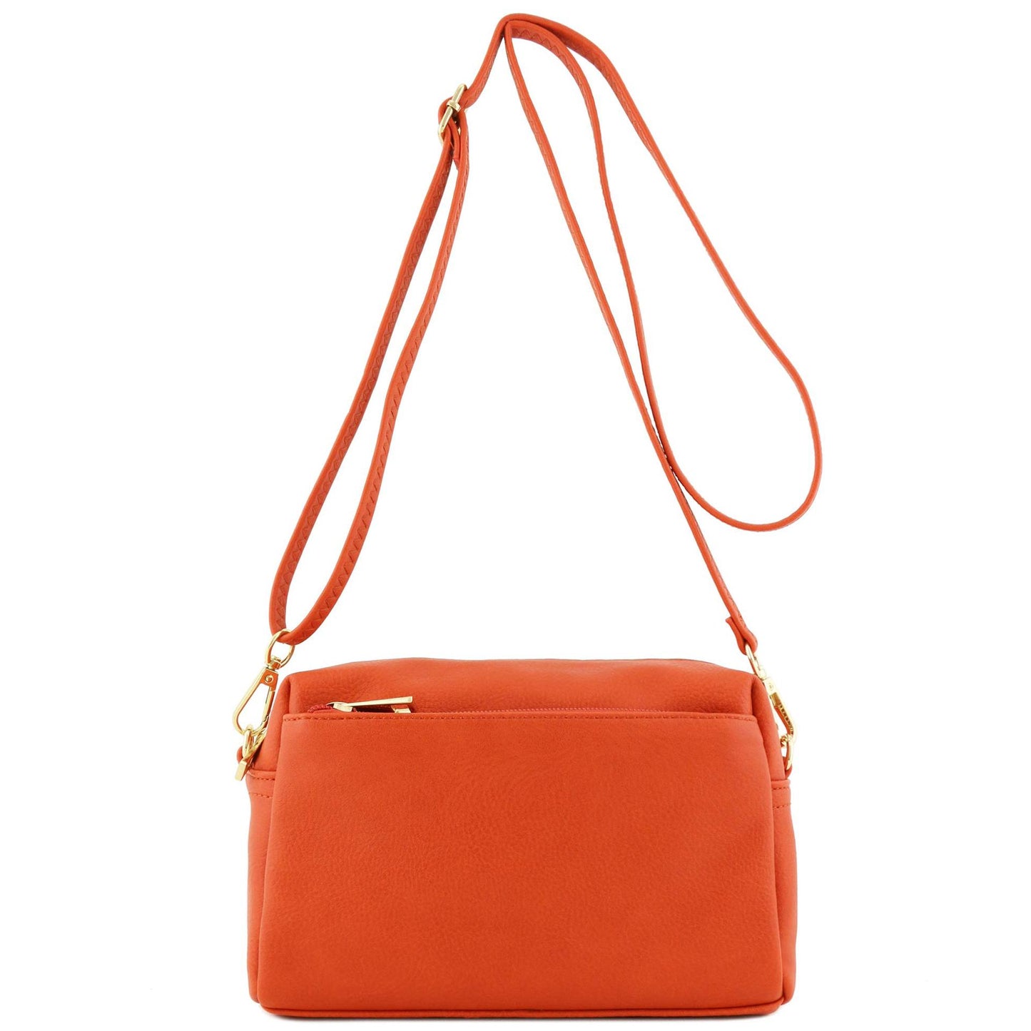 orange pu leather women shoulder bag,custom,front
