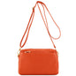 orange pu leather women shoulder bag,custom,front