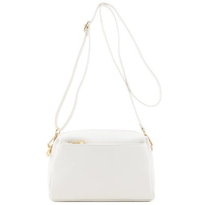 white pu leather women shoulder bag,custom,front