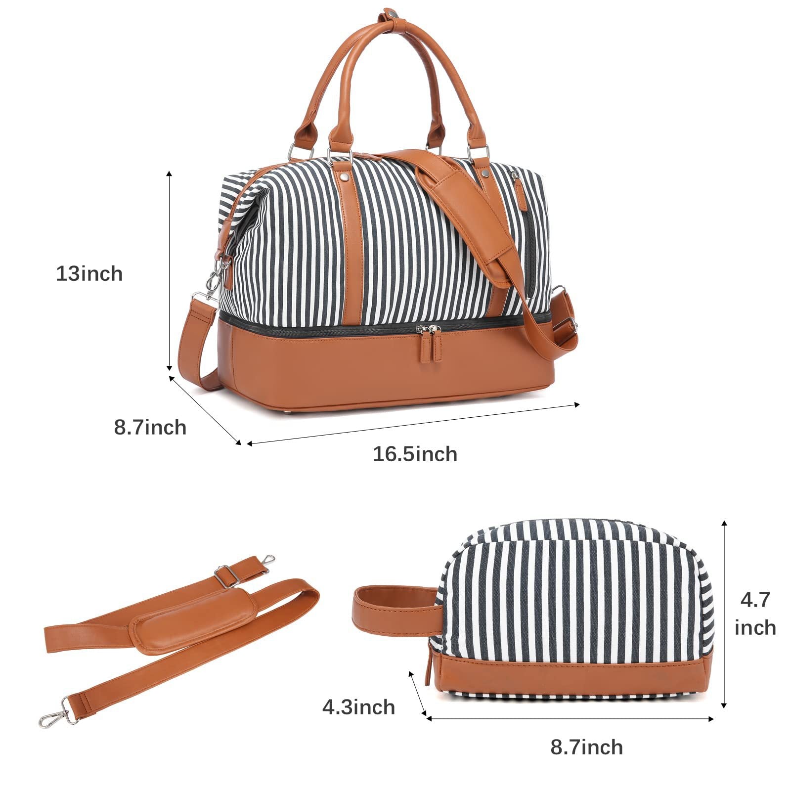 custom black with white waterproof shoulder duffel bag,women,dimensions