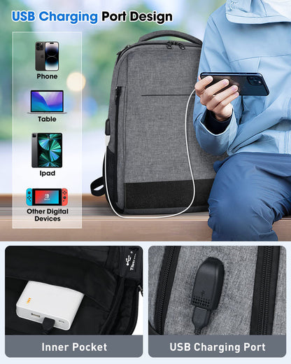 smart backpack with usb charging port for phone tablet and laptop devices