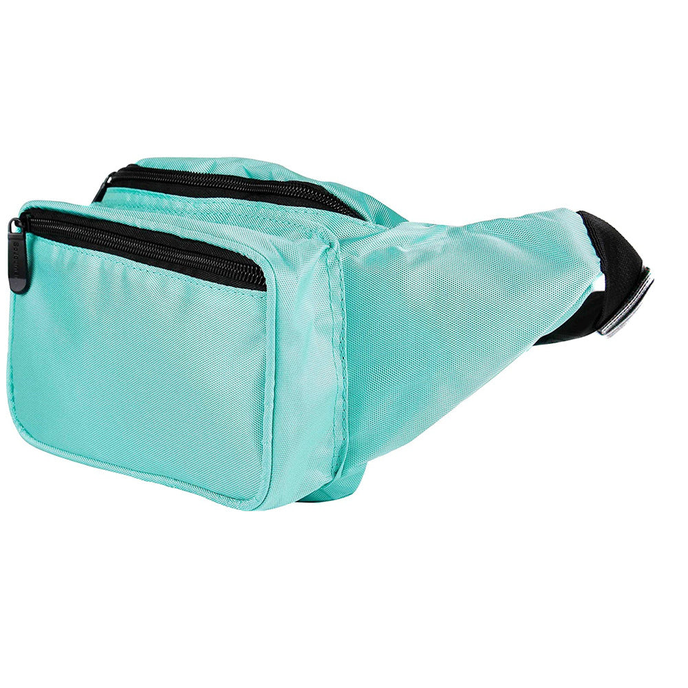 green polyester sports waist bag,custom,side
