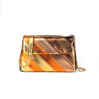 gold fanlosn geometric square crossbody bag,custom,front
