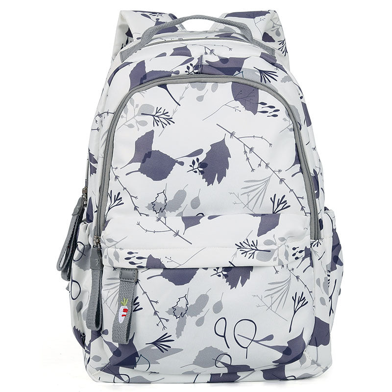 leaf gray fanlosn nylon student school backpack,custom,front