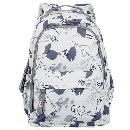 leaf gray fanlosn nylon student school backpack,custom,front