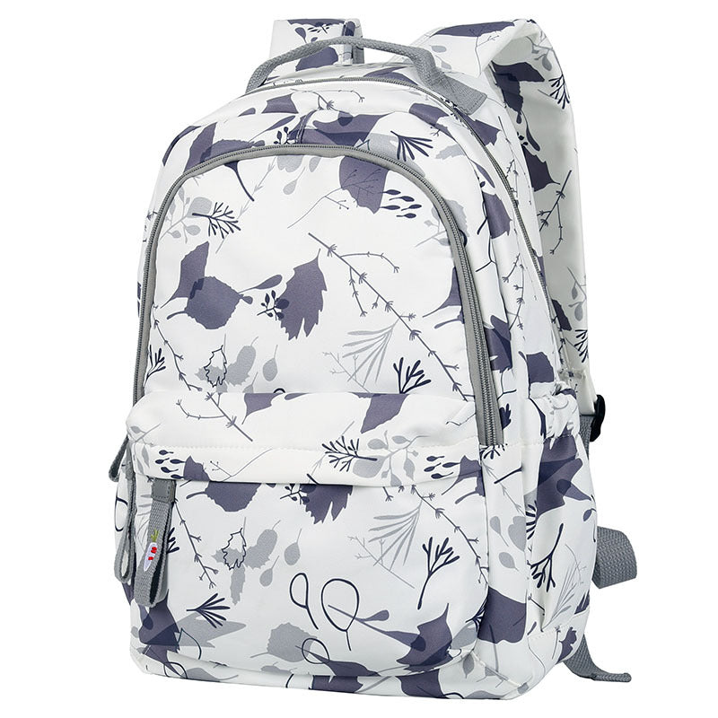 leaf gray fanlosn nylon student school backpack,custom,side