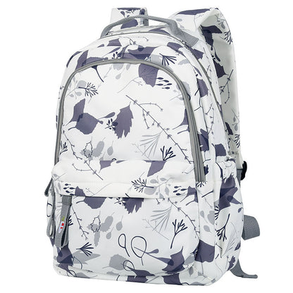 leaf gray fanlosn nylon student school backpack,custom,side