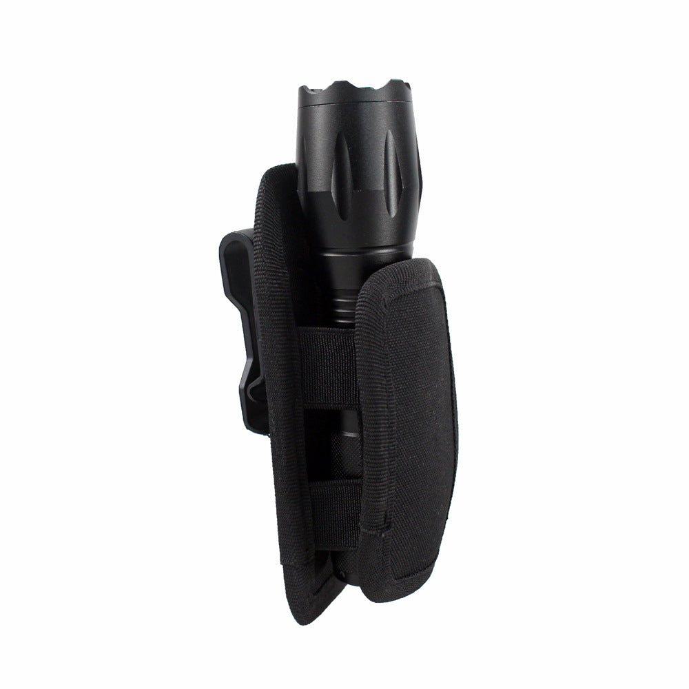 black nylon tactical flashlight holster,custom,front 02