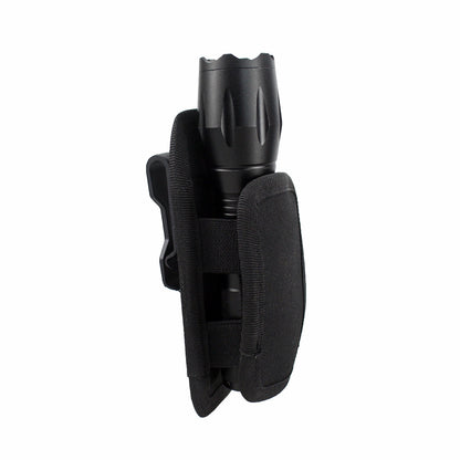 black nylon tactical flashlight holster,custom,front 02
