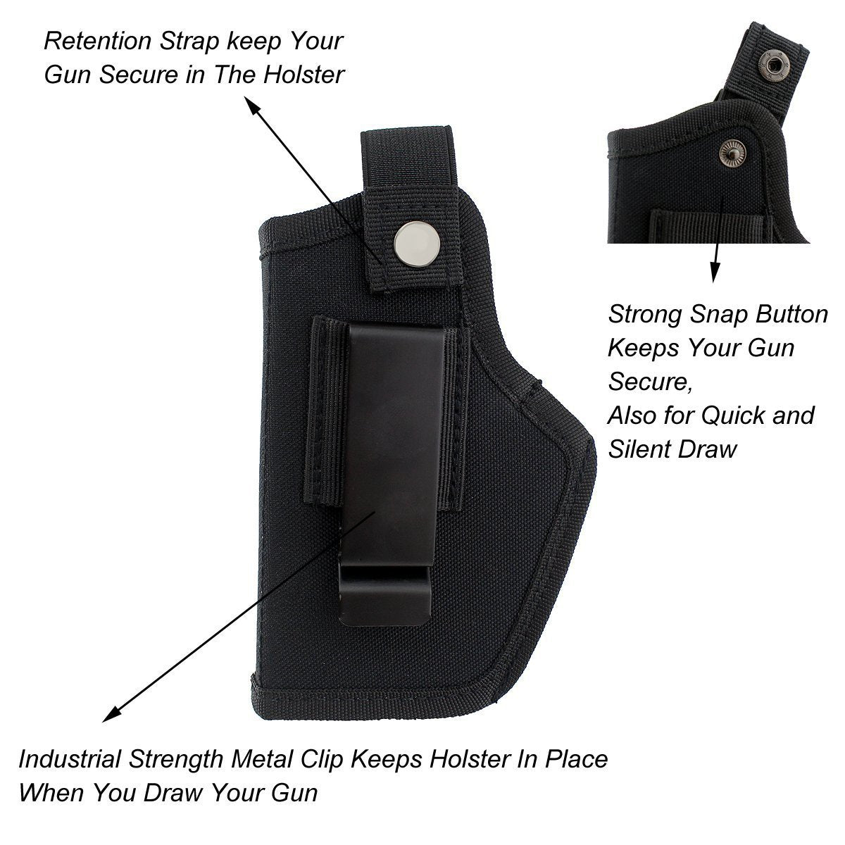 black nylon tactical holster,custom,detail