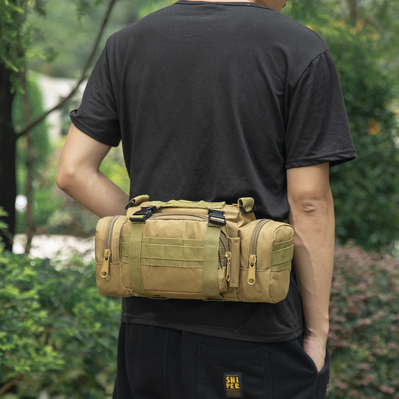 mud color polyester tactical sling bag,custom,model display 04