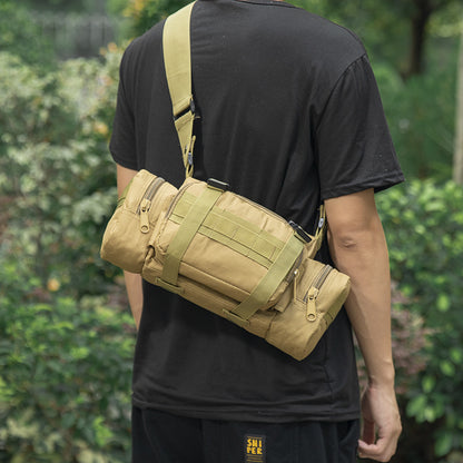 mud color polyester tactical sling bag,custom,model display