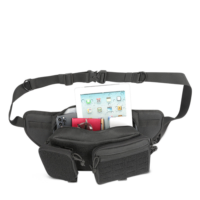 black polyester tactical waist pack,custom,front