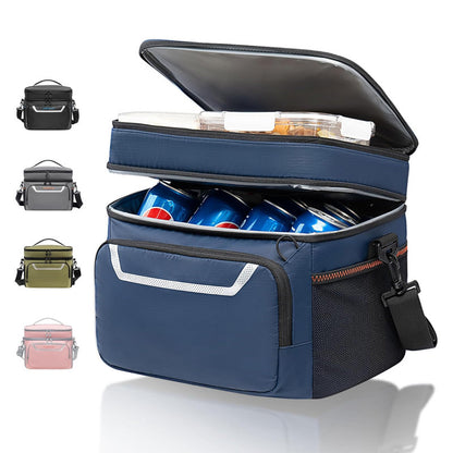 blue oxford double layer thermal bag,custom,front 02