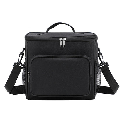 black ice pack thermal lunch bag,large capacity,front 02