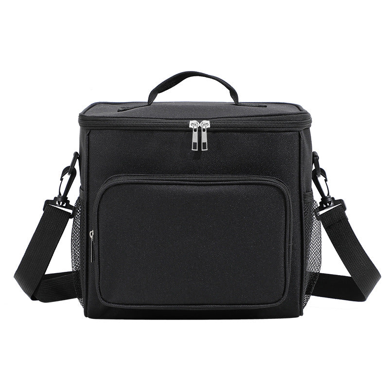 black ice pack thermal lunch bag,large capacity,front