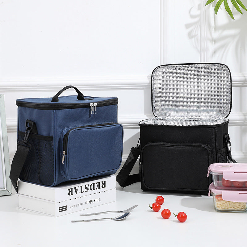 navy ice pack thermal lunch bag,large capacity,color display