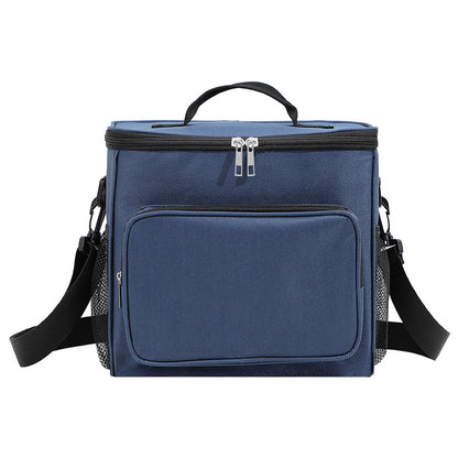 navy ice pack thermal lunch bag,large capacity,front