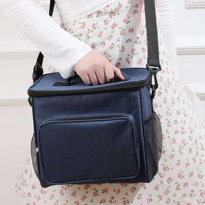 navy ice pack thermal lunch bag,large capacity,model display