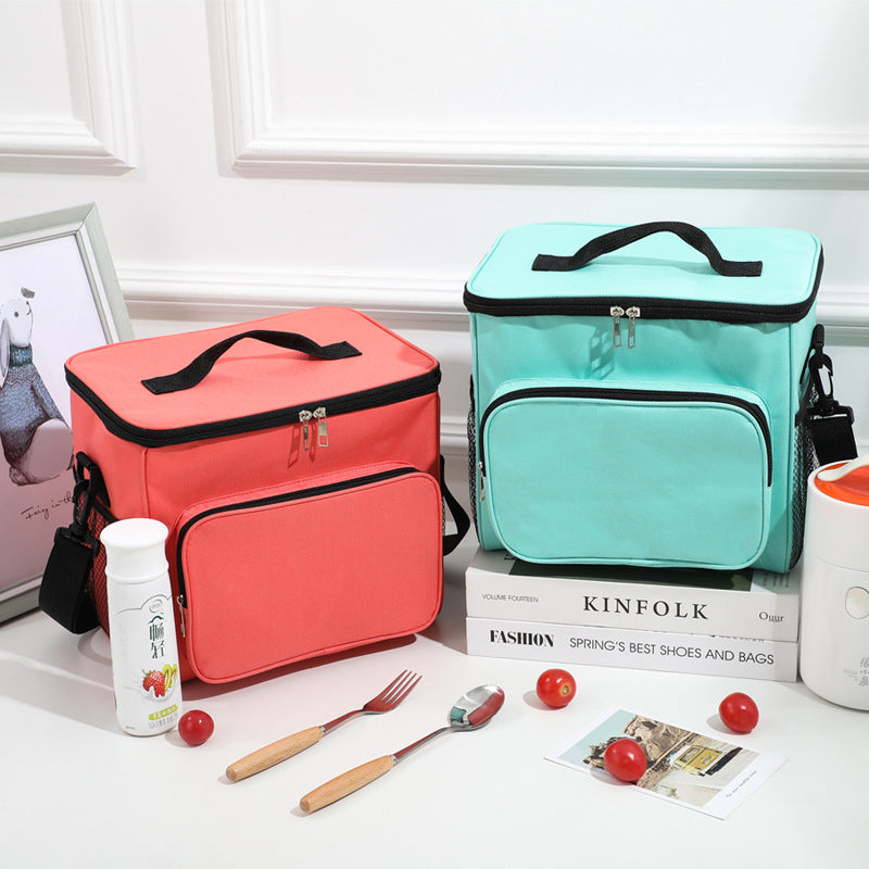 red ice pack thermal lunch bag,large capacity,color display