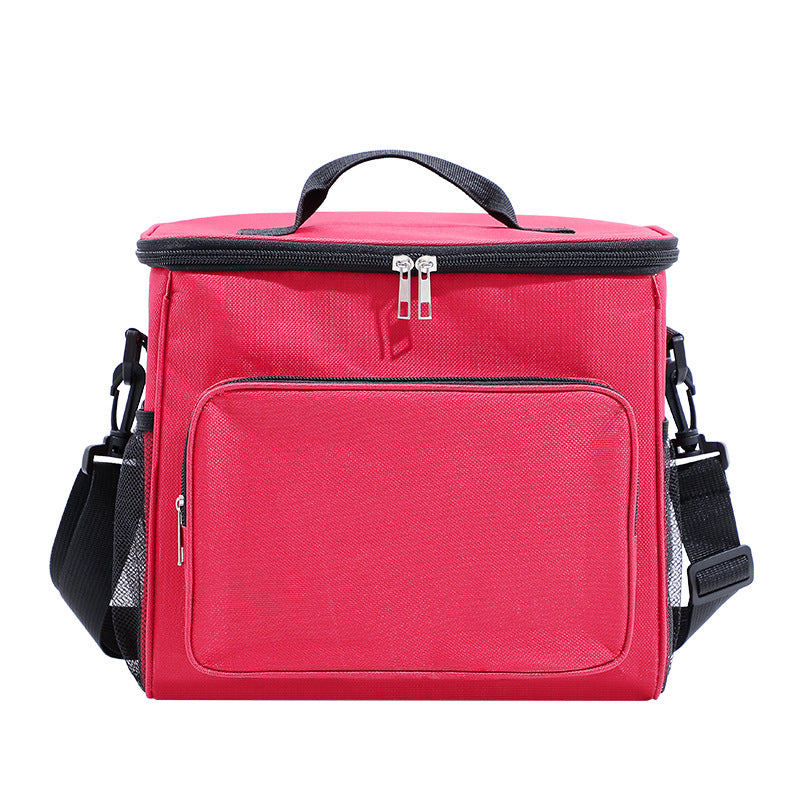 red ice pack thermal lunch bag,large capacity,front