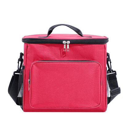 red ice pack thermal lunch bag,large capacity,front