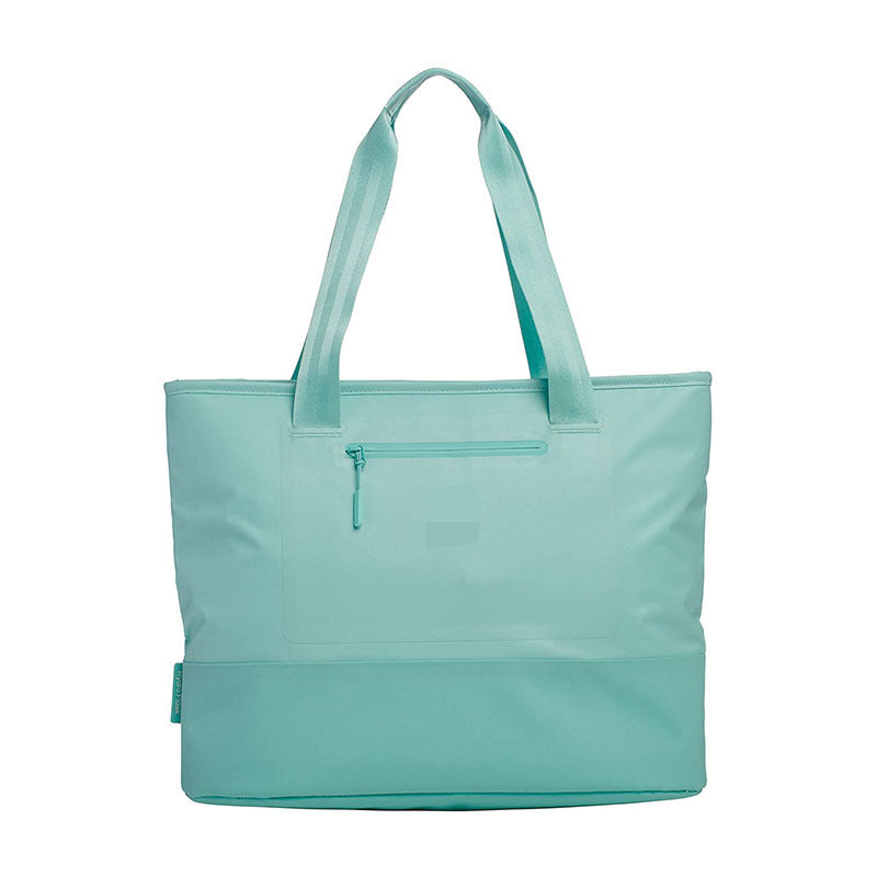 green thick oxford insulated lunch tote bag,custom,front 02