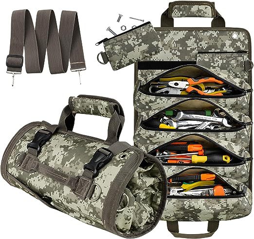 camouflage color polyester fanlosn roll up tool bag,custom,front
