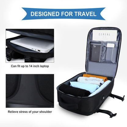 travel backpack open flat design for organized storage