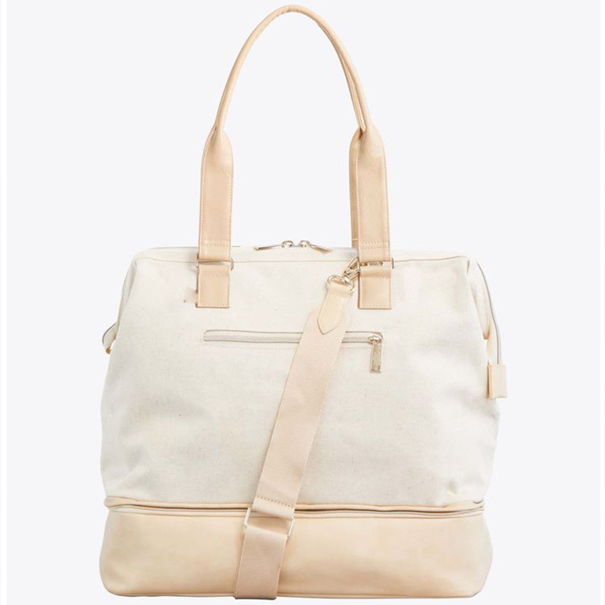 creamy white women canvas travel bag,custom,front