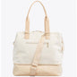 creamy white women canvas travel bag,custom,front