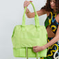 light green women canvas travel bag,custom,model display