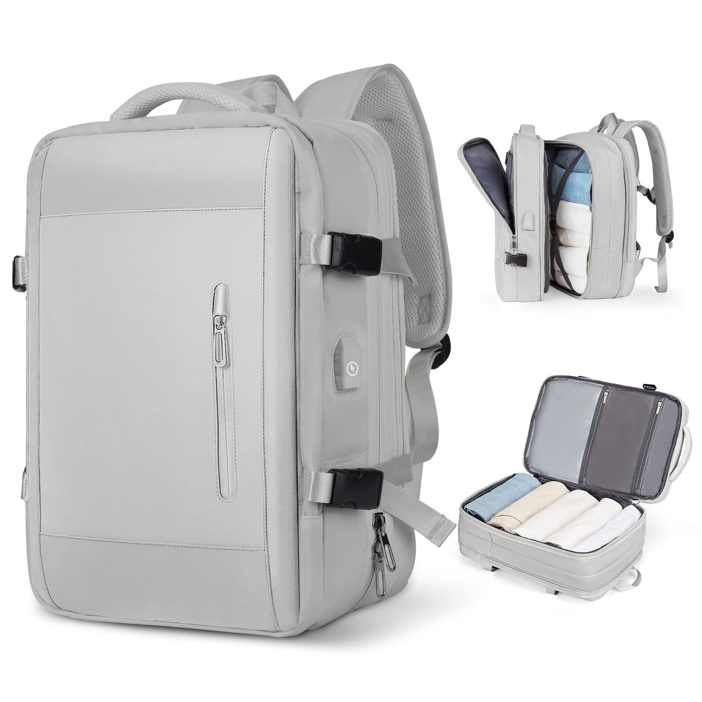 2319 gray fanlosn waterproof insulated laptop backpack,custom,side
