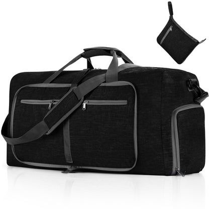 ant black nylon foldabletravel duffel bag,custom,front
