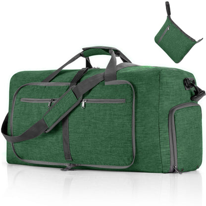 ant dark green nylon foldabletravel duffel bag,custom,front