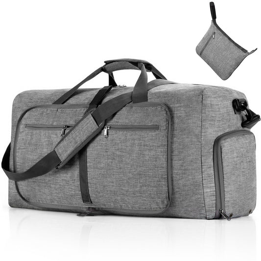 ant gray nylon foldabletravel duffel bag,custom,front