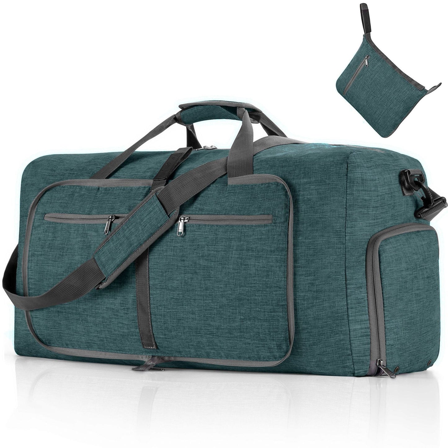 ant green nylon foldabletravel duffel bag,custom,front