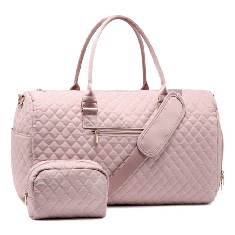 pink waterproof travel duffel bag,custom,front