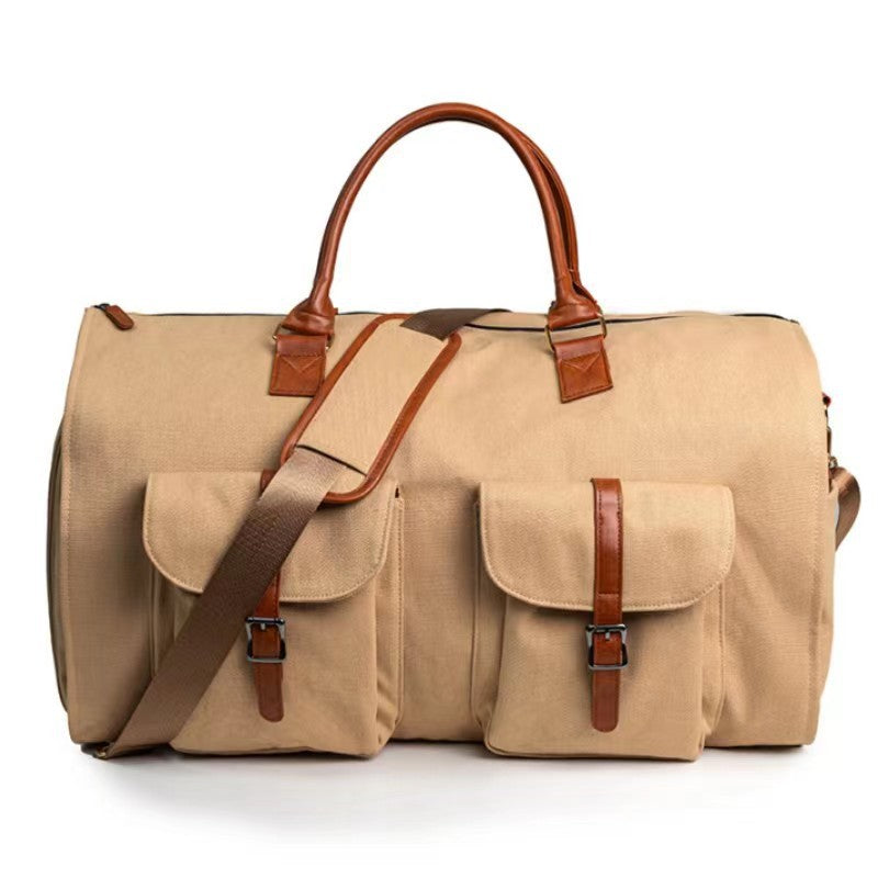 dark brown canvas travel garment bag,custom,front
