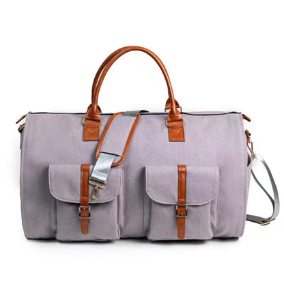 gray canvas travel garment bag,custom,front