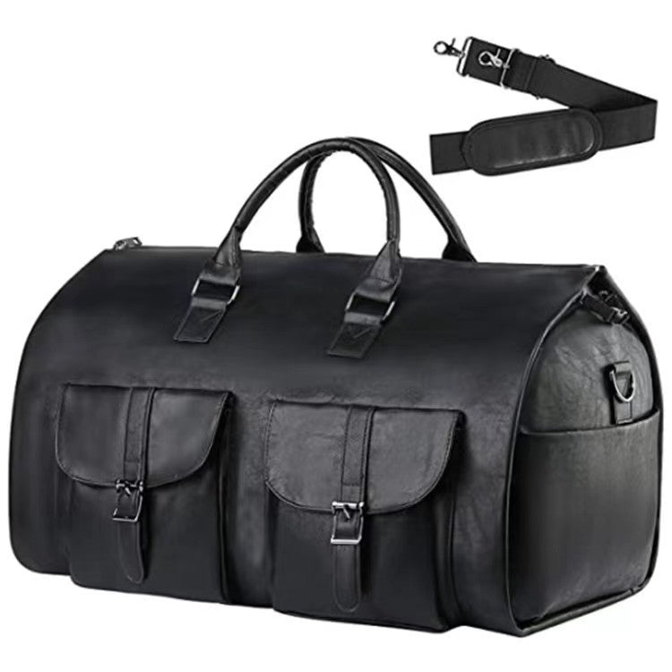black pu travel garment bag,custom,front