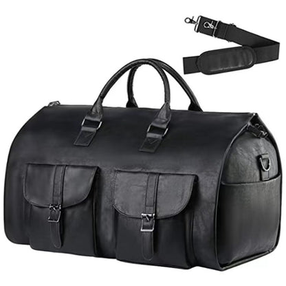 black pu travel garment bag,custom,front