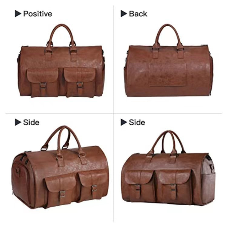 brown pu travel garment bag,custom,display