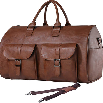 brown pu travel garment bag,custom,front