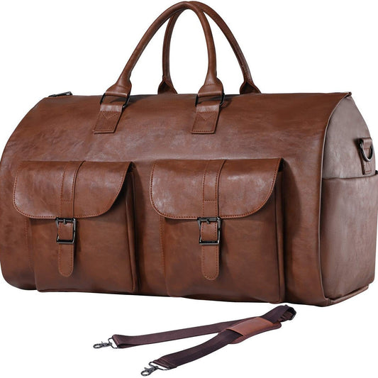 brown pu travel garment bag,custom,front