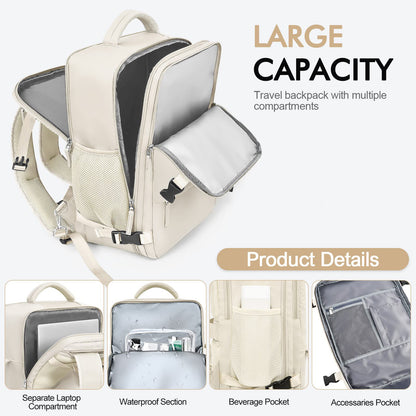 travel laptop backpack with separate laptop compartment water-resistant section beverage pocket and accessories pocket