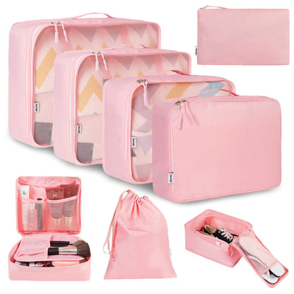 pink nylon fanlosn travel packing organizers,custom,front