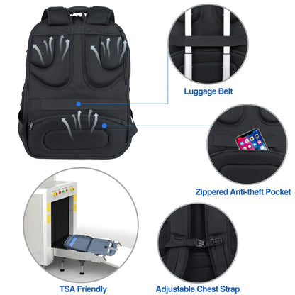 tsa friendly travel backpack with luggage strap and anti theft pocket